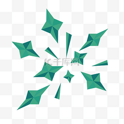花纹矢量素材图片_绿色几何立体三角