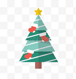 圣诞节红彩带图片_圣诞节圣诞树袜子星星平安夜PNG
