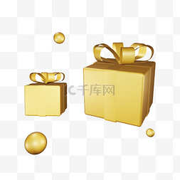 金色四边形礼盒装饰