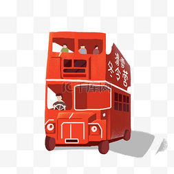双层巴士图片_红色的双层巴士