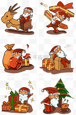圣诞节小朋友图片_圣诞节圣诞老人礼物插画