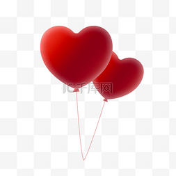七夕情人节立体渐变红色心形气球