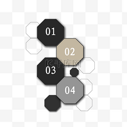 数字数字序号图片_黑色简约ppt部件