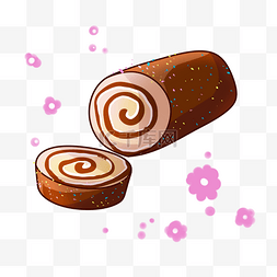 巧克力面包手绘插画