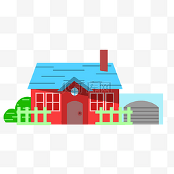 红色屋顶的房子图片_漂亮的红色房子插图