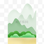 清新简约山水背景png免抠图