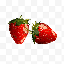 分层水果图片_手绘诱人草莓矢量分层素材