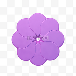 C4D女王节紫色立体花朵