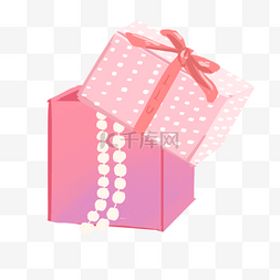 礼品包装盒卡通图片_手绘粉色礼物盒插画