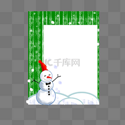 圣诞节雪人边框插画