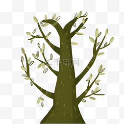 树干树枝卡通图片_春季卡通树木设计素材