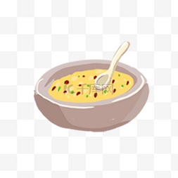 热乎乎的饭菜图片_手绘矢量卡通美味汤羹