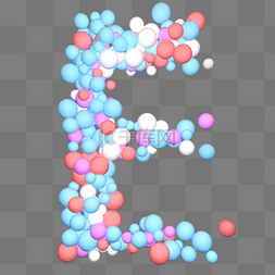 C4D糖果风少女风英文字母E