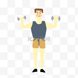 健身房运动卡图片_举哑铃健身锻炼肌肉