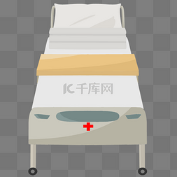 人躺在病床上图片_医疗白色的病床插画