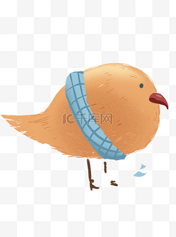戴围巾的小鸟图片_卡通手绘戴着围巾的小鸟可商用元