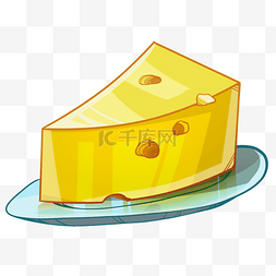 黄色奶酪蛋糕插画