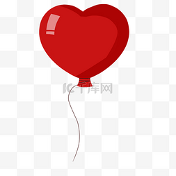 卡通红色爱心气球图片_红色卡通气球装饰
