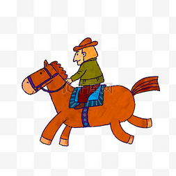骑马的图片_手绘骑马的人png素材