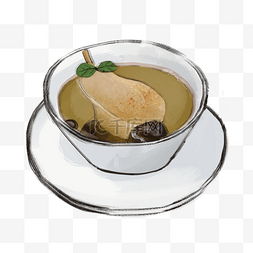 木质汤碗图片_手绘卡通秋季养生红枣雪梨汤