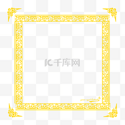 传统文字图案图片_黄色边框唯美图案元素