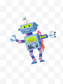 一个卡通可爱智能机器人