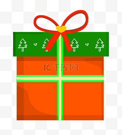 红色礼品包装盒图片_手绘绿色盖子礼品盒