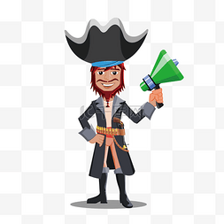 杰克逊的帽子图片_卡通喇叭宣传海盗船长矢量素材下
