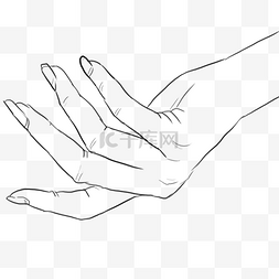 手势手部动作图片_手部特写纯手绘速写线条手势局部