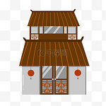 宫廷建筑房屋插画