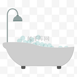 浴盆卡通图片_手绘卡通洗浴盆免抠图