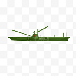 绿色的军事潜艇插画