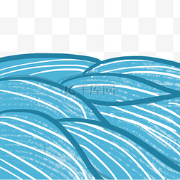 蓝色蓝色波浪纹图片_手绘蓝色海洋波纹线条