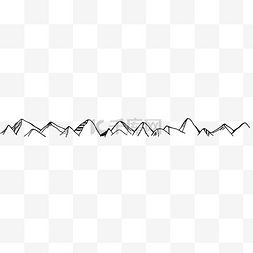 手绘山川图片_黑色简笔手绘山川分割线
