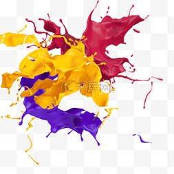图案紫色图片_不规则图形彩色水彩泼墨矢量素材