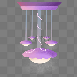 紫色的吊灯装饰插画