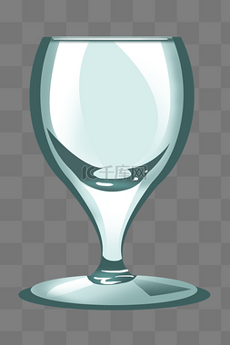 卡通玻璃杯透明图片_厚玻璃酒杯卡通插画