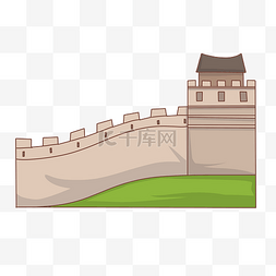 北京长城旅游地标图片_景点地标建筑长城插画