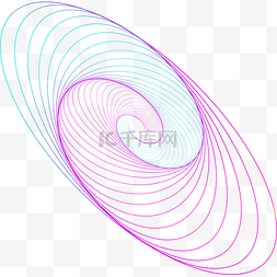 酷炫线条几何图片_唯美彩色螺旋线条图案元素
