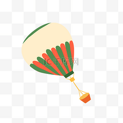 色热气球图片_红绿花纹热气球在空中