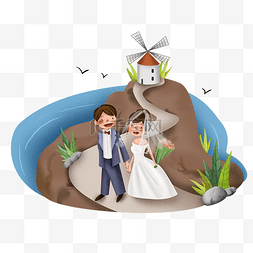 结婚季欧洲蜜月的新郎新娘