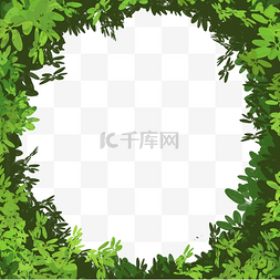 绿色树叶边框元素