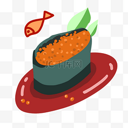美食健康食品鱼插画