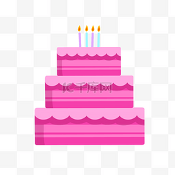 粉色的生日蛋糕插画