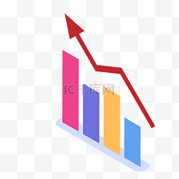 商务矢量数据柱状上升箭头分析图