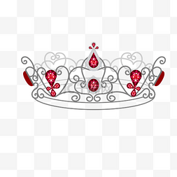 红色宝石水晶皇冠