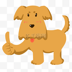动物狗狗的可爱图片_手绘点赞狗狗插画