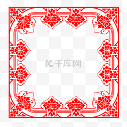 民族民族纹样图片_中国风古典红色边框