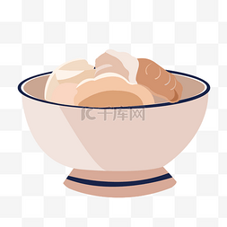 面食插画图片_腊八节煮熟的饺子
