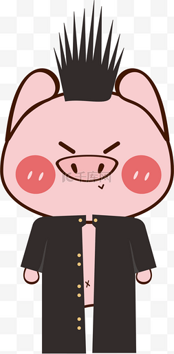日系卡通创意图片_2019猪年农历新年2月5号我是大哥大